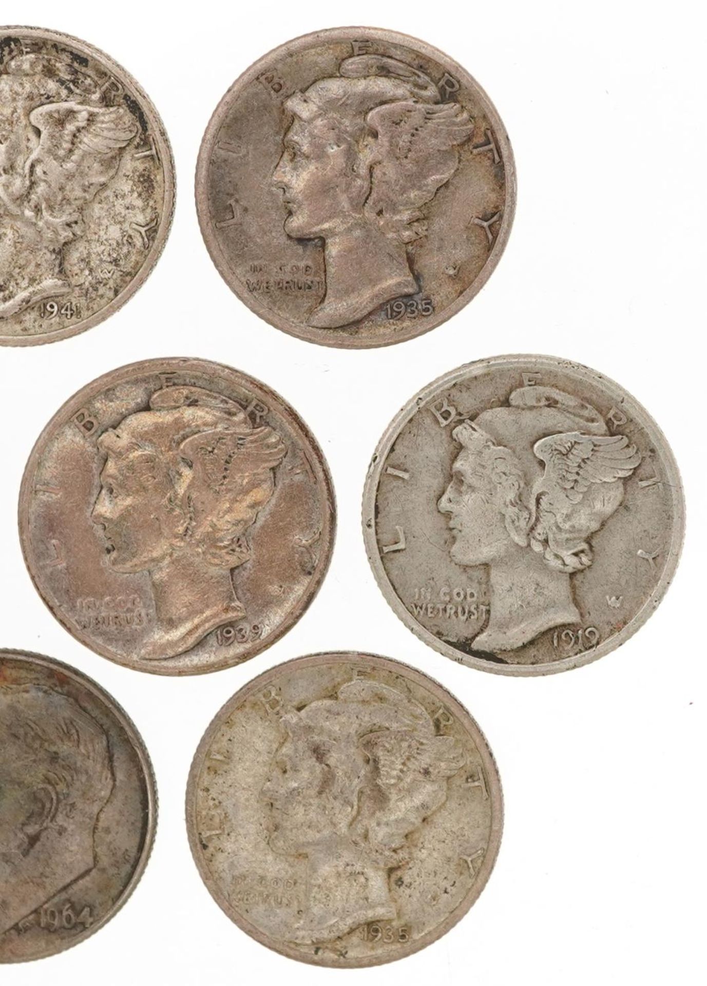 Ten early 20th century and later United States of America Mercury dimes comprising dates 1916, 1917, - Image 6 of 6