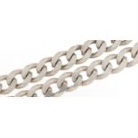 Gentlemen's heavy silver curb link necklace, 56cm in length, 162.5g