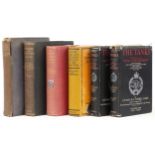 Six military interest hardback books comprising The History of The Royal Tank Regiment by Captain