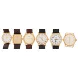 Six vintage and later gentlemen's wristwatches comprising Regency, Rotary, Seiko, Accurist and