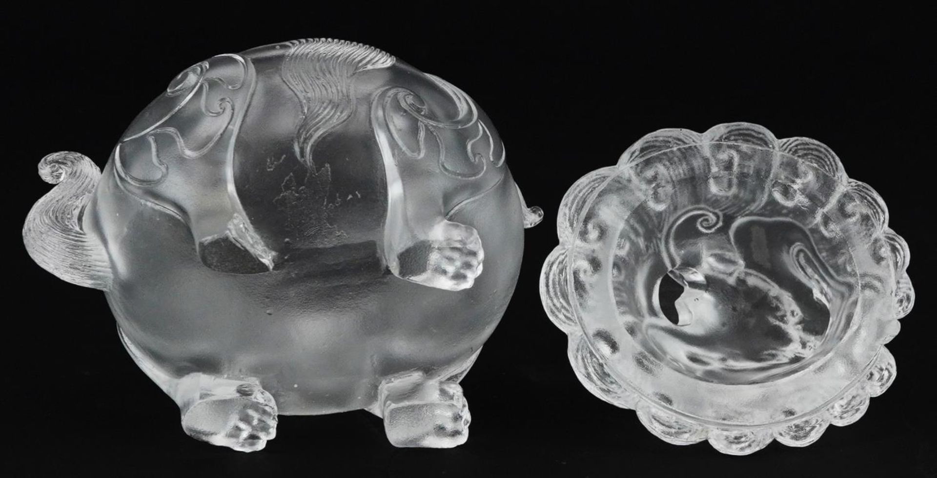 Chinese crystal censer and cover in the form of a qilin, 8.5cm in length - Bild 7 aus 7