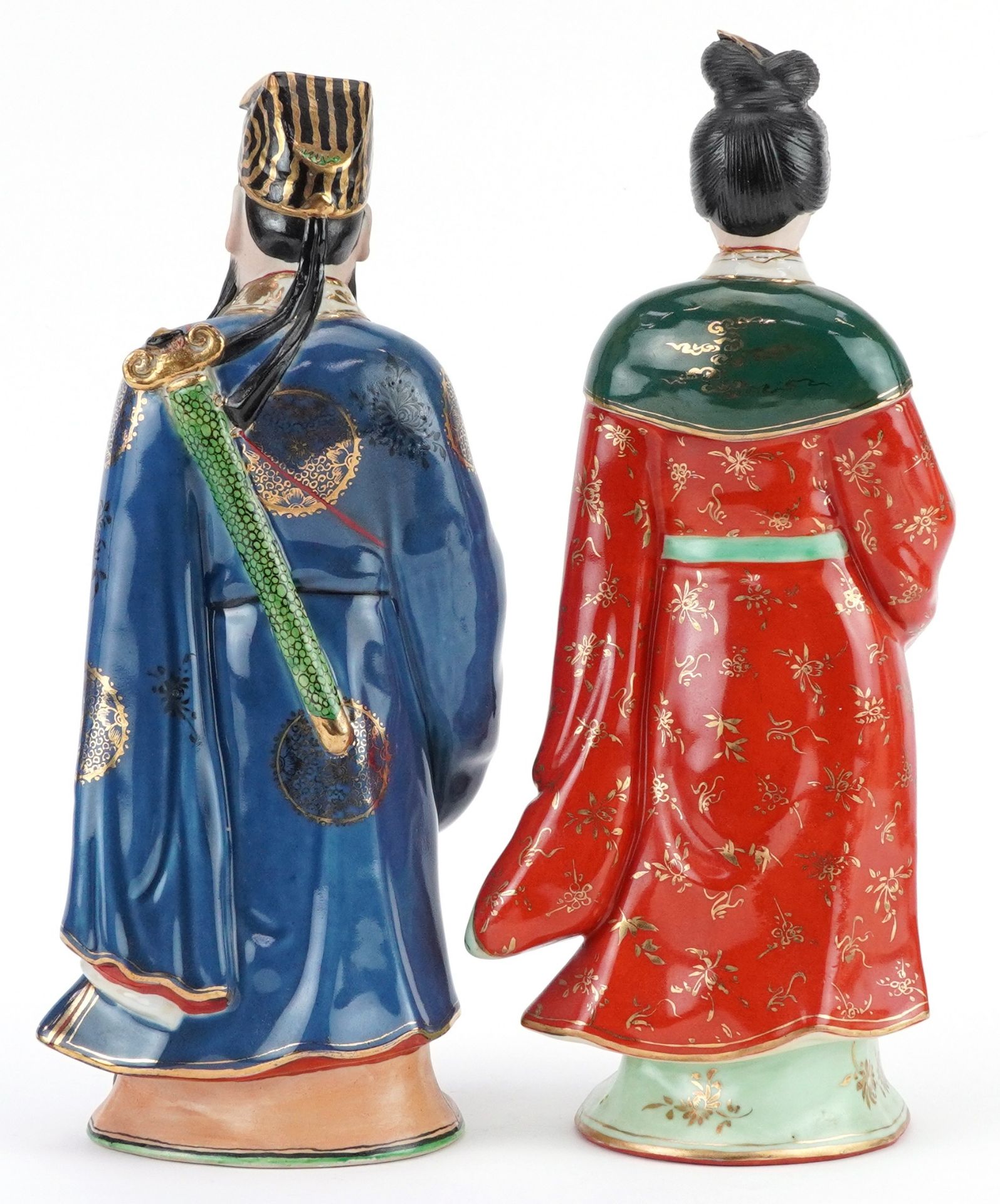 Two Chinese porcelain figures including and example of Fuxing God of Happiness, the largest 31cm - Bild 3 aus 6