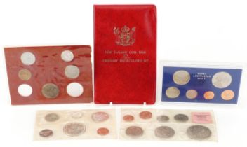 Four foreign uncirculated and proof coin sets including 1970 Royal Australian Mint, 1965 Canadian