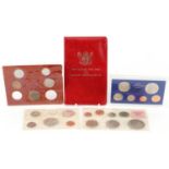 Four foreign uncirculated and proof coin sets including 1970 Royal Australian Mint, 1965 Canadian