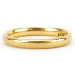 George VI 22ct gold wedding band, Birmingham 1951, size K, 3.2g