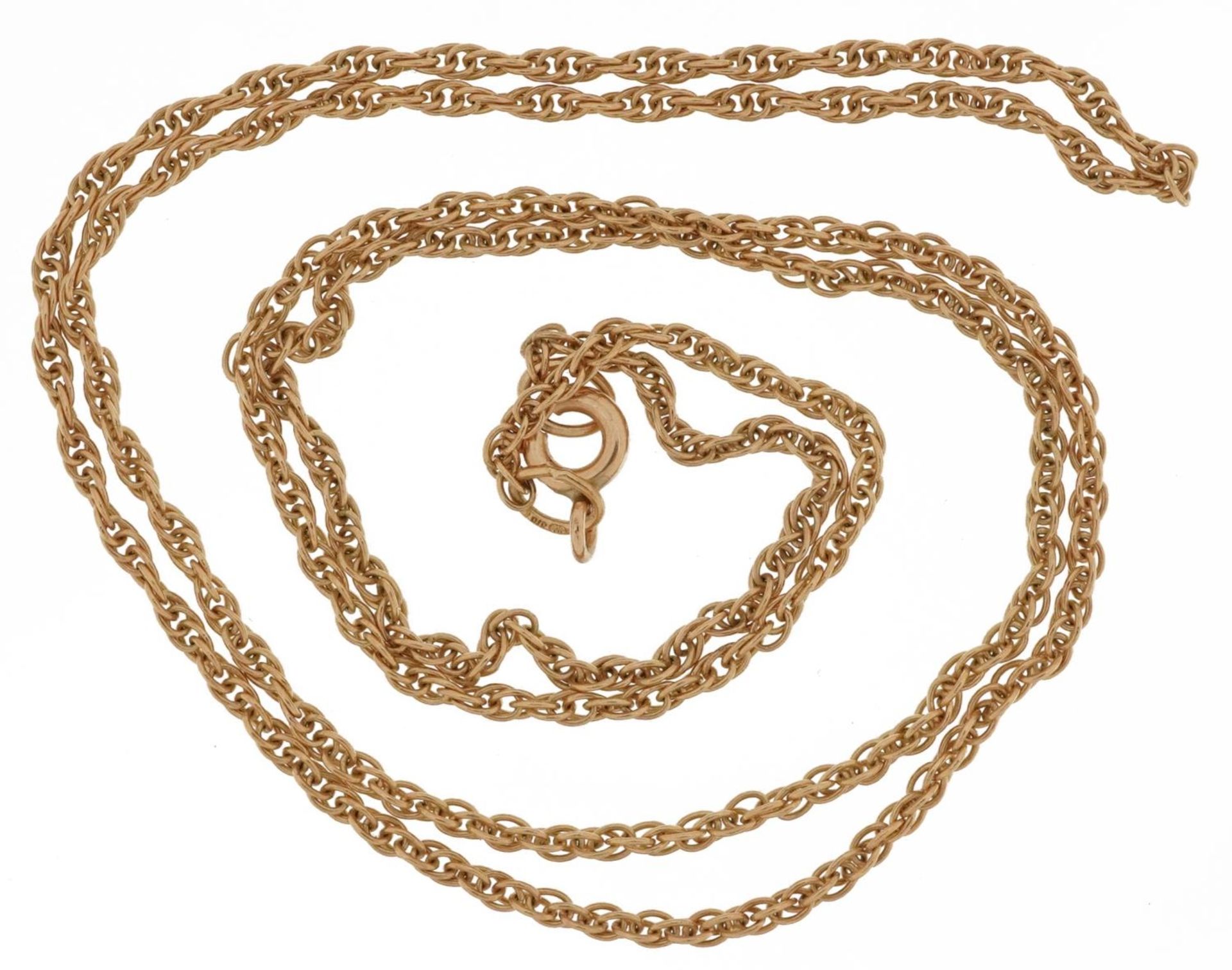 9ct gold rope twist necklace, 52cm in length, 3.5g - Image 2 of 3