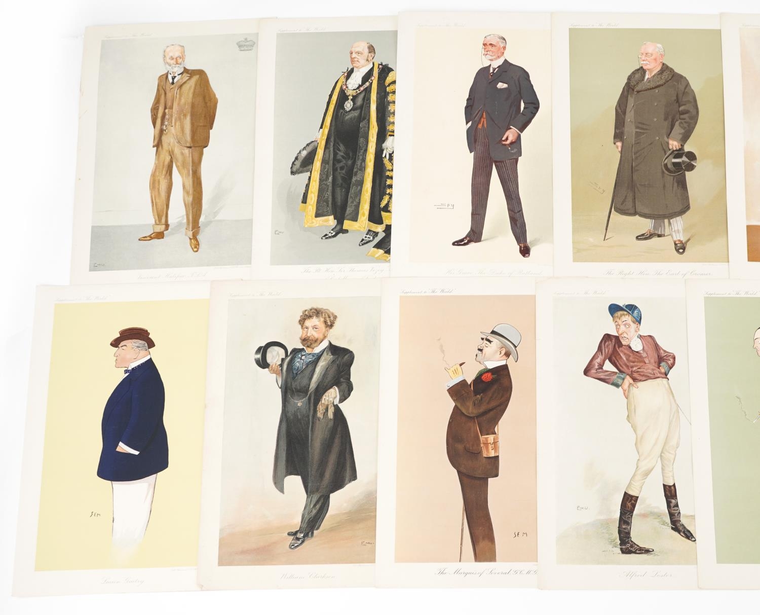 Fifteen vintage spy cartoon prints including examples entitled The Right Honourable Sir Thomas - Image 2 of 4