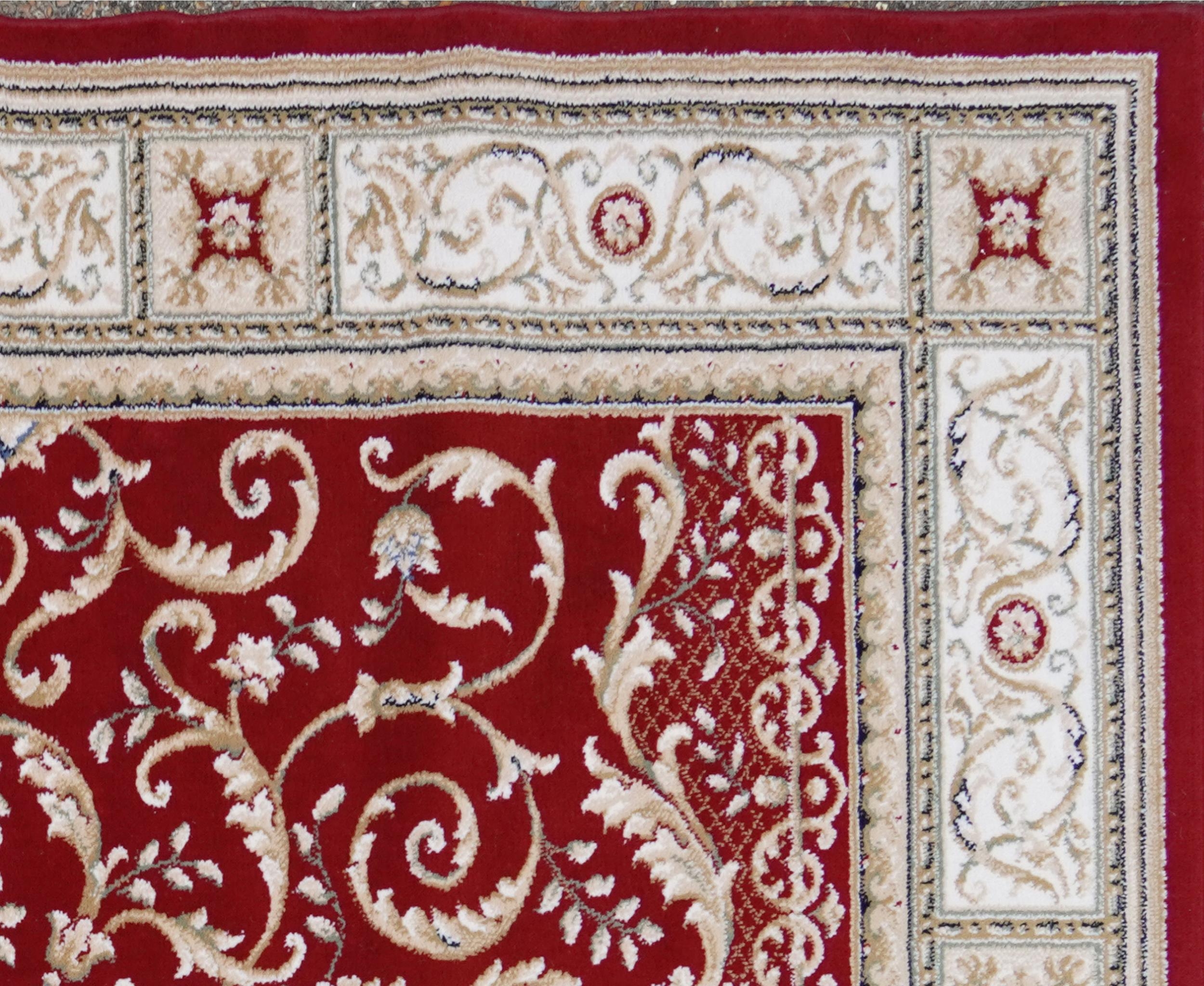 Rectangular red and cream ground floral rug, 230cm x 160cm - Image 5 of 7