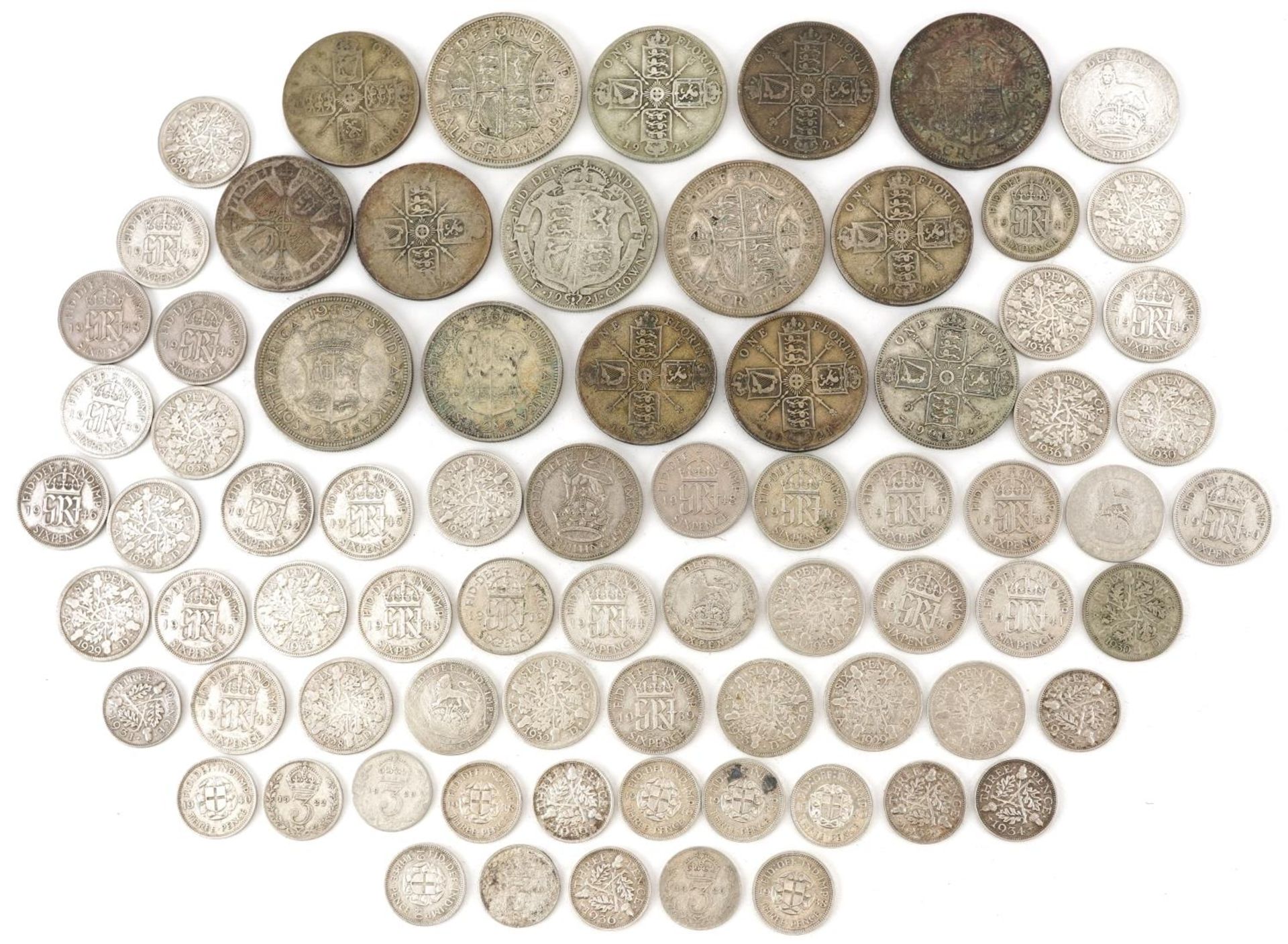 British pre decimal, pre 1947 coinage including half crowns and shillings, 320g - Bild 6 aus 10