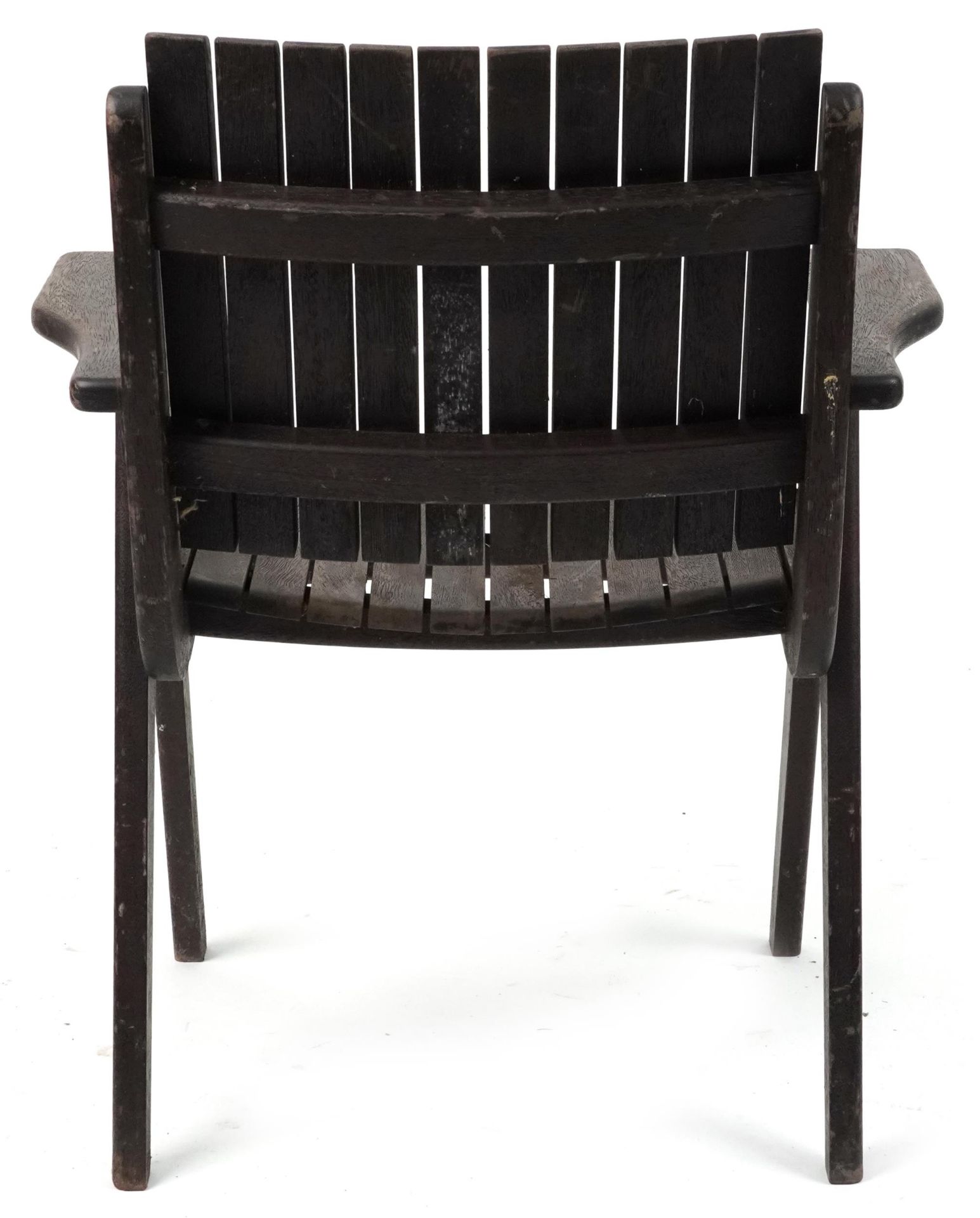 Autoban, stained teak slice chair, 81cm high - Image 4 of 5