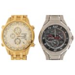 Citizen, two gentlemen's chronograph wristwatches comprising Citizen Eco Drive WR100 and Citizen