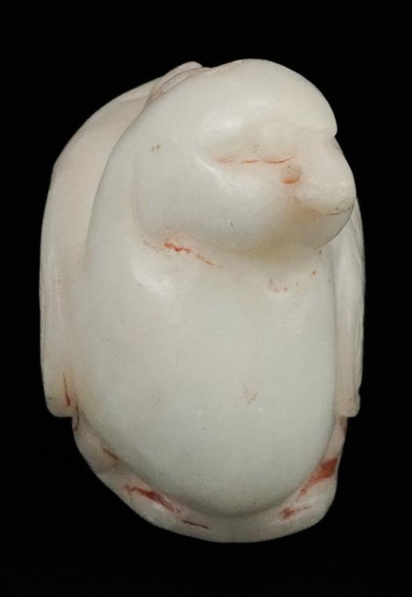 Indian white jade carving of a bird, 10.5cm in length - Bild 5 aus 7