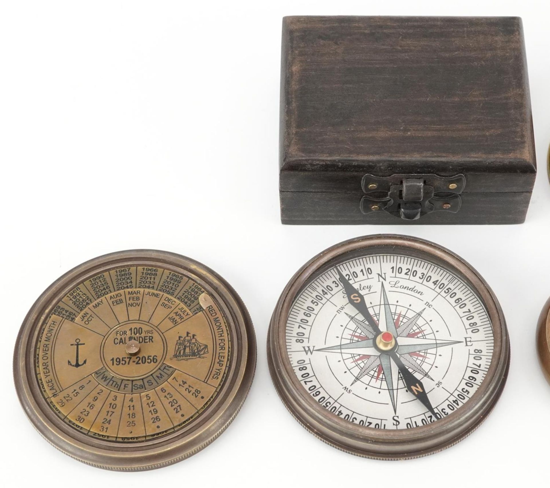 Naval interest scientific instruments including World War I style compass and sextant, the largest - Bild 2 aus 4