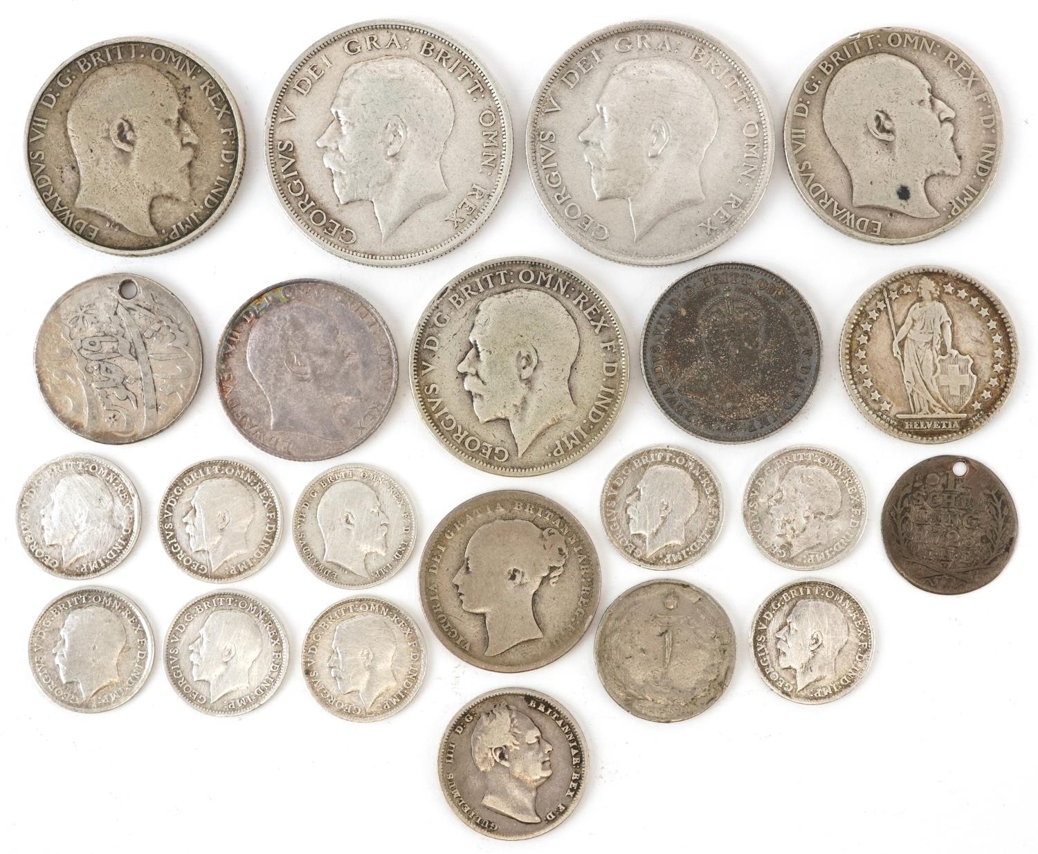 Early 19th century and later British and world coinage including William IV 1834 sixpence, half - Image 4 of 6