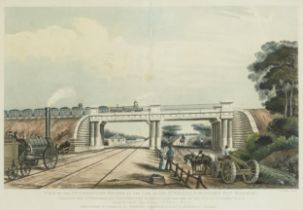 View of the intersection bridge on the line of the St Helen's and Runcorn Gap railway, early 19th