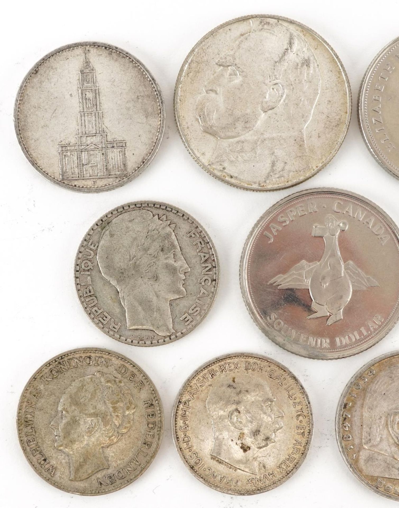 European coinage, some silver, including five reichs and one Dutch guilder, total 134g - Image 5 of 6