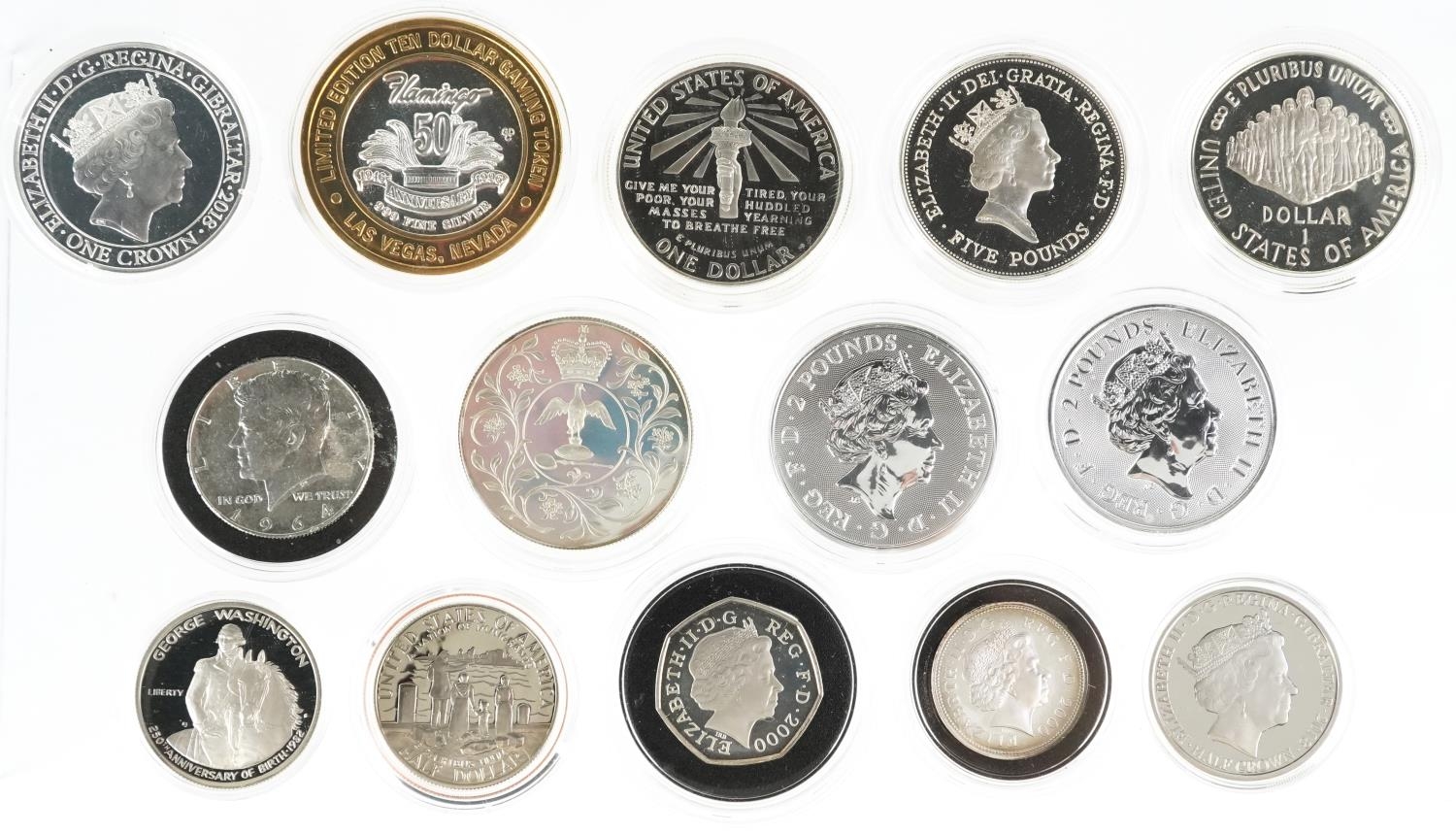 British and American coinage, some silver proof, including 2021 one ounce fine silver two pounds, - Image 4 of 6