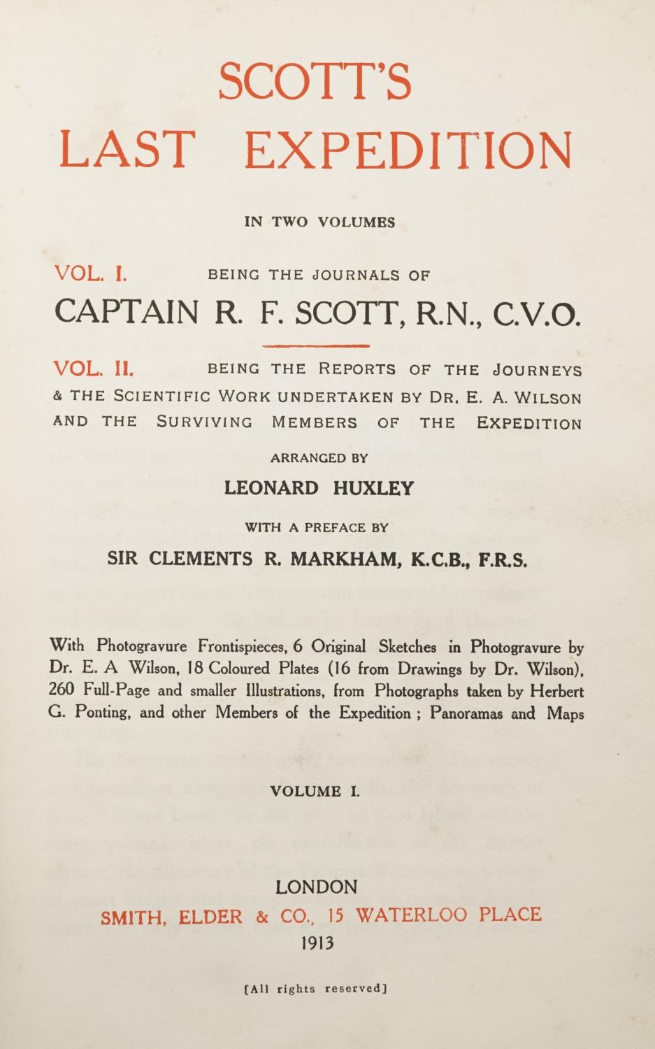Scott's Last Expedition, two hardback books volumes 1 and 2, published by Smith Alder & Co 1913 - Image 2 of 3