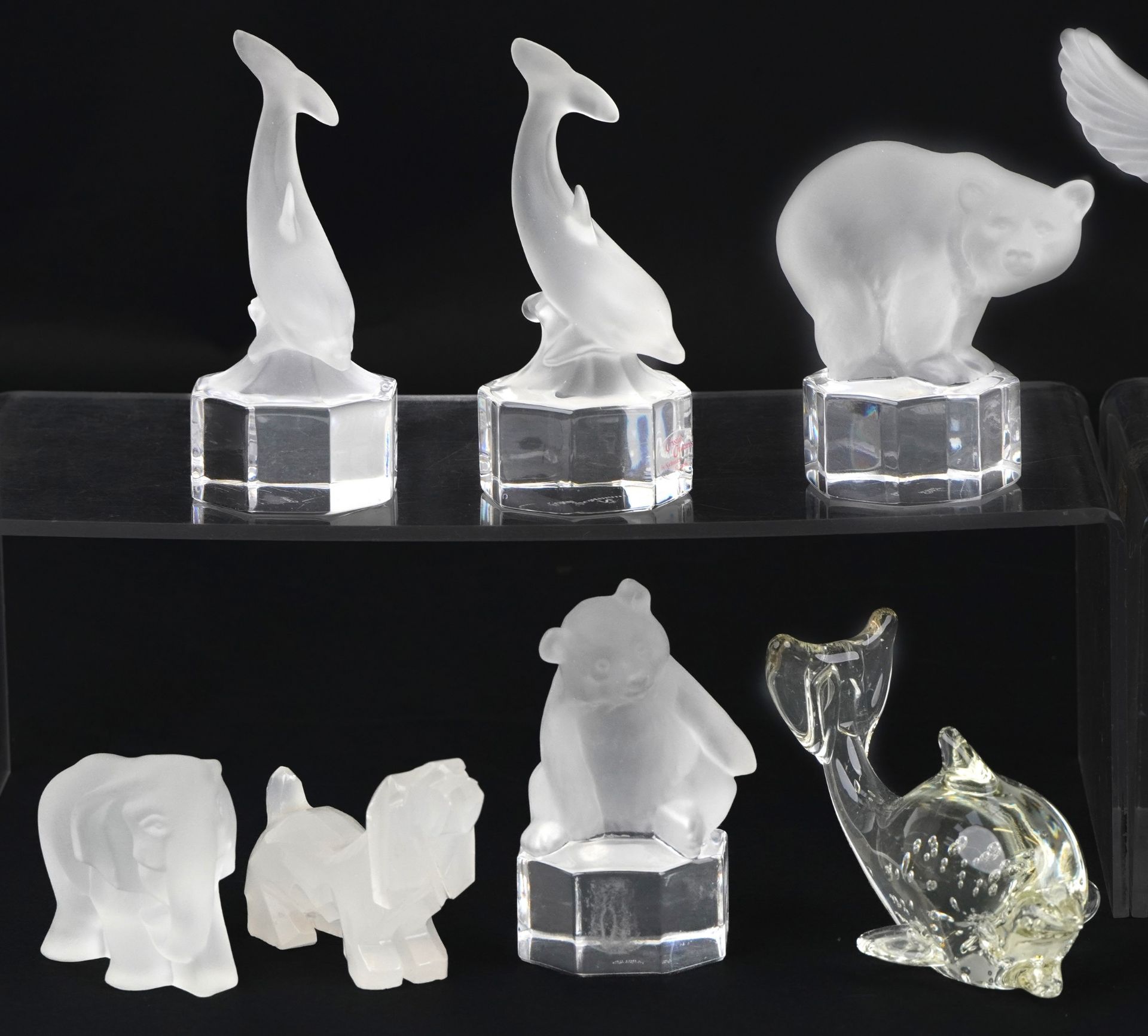 Thirteen frosted, clear glass and stone animal paperweights including Goebel examples, the largest - Bild 2 aus 4