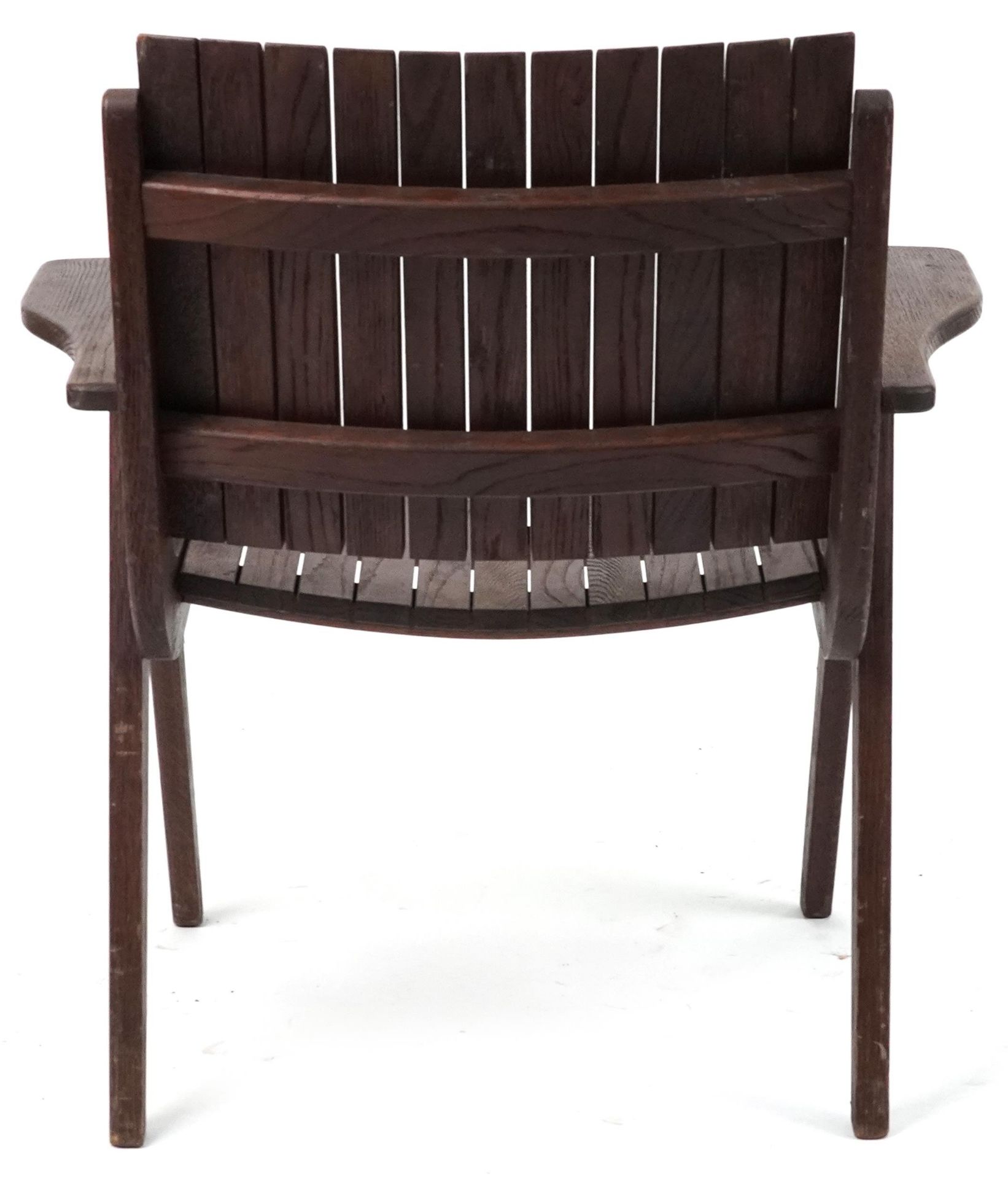 Autoban, stained teak slice chair, 81cm high - Image 4 of 4