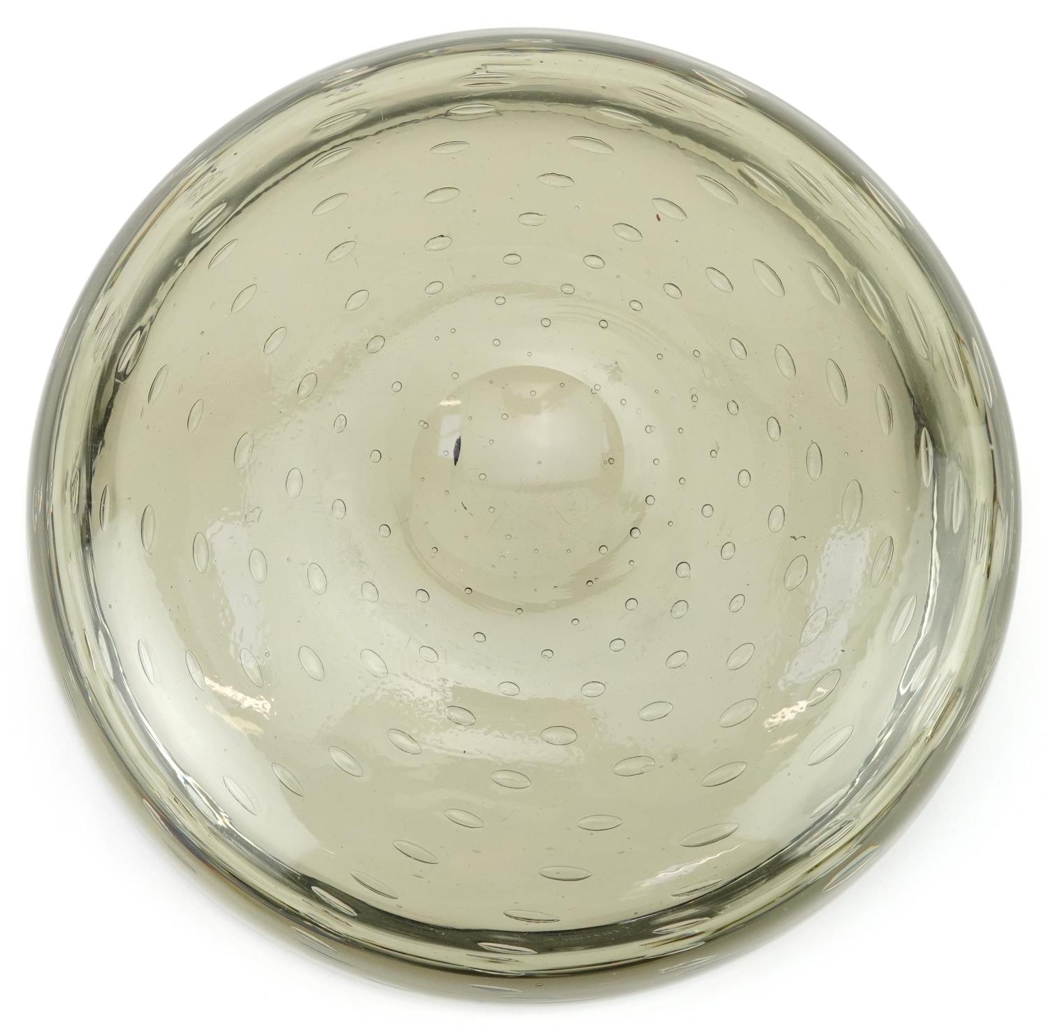 Geoffrey Baxter for Whitefriars, mid century centre bowl with controlled bubbles, 25cm in diameter - Image 4 of 4