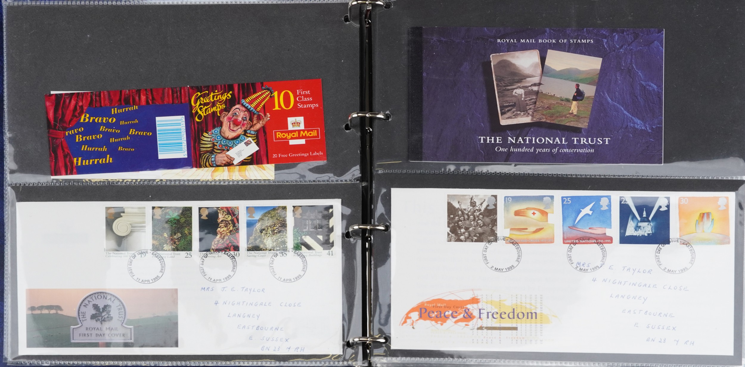 Collection of British mint stamps, booklets and first day covers arranged in three albums