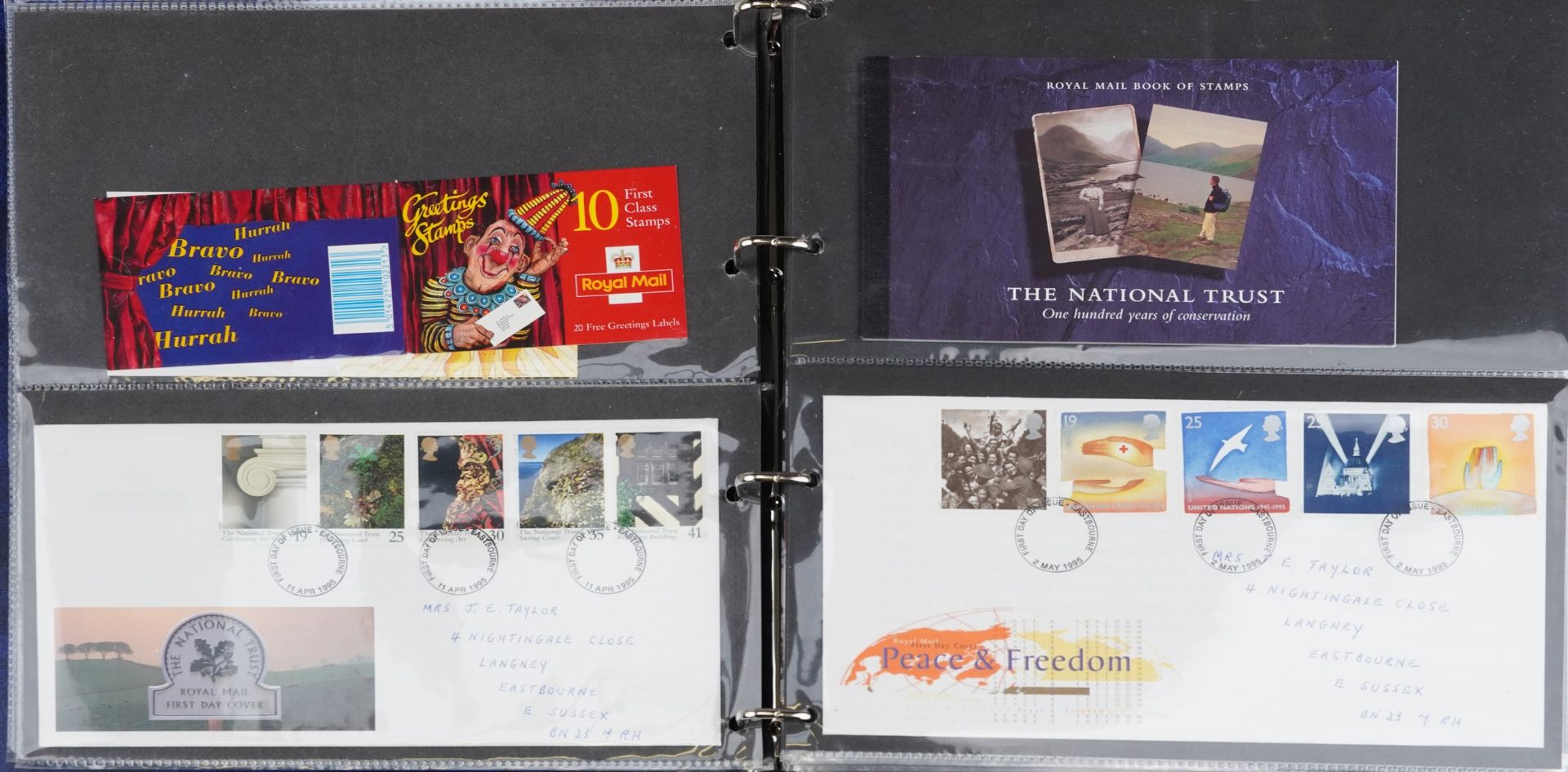 Collection of British mint stamps, booklets and first day covers arranged in three albums