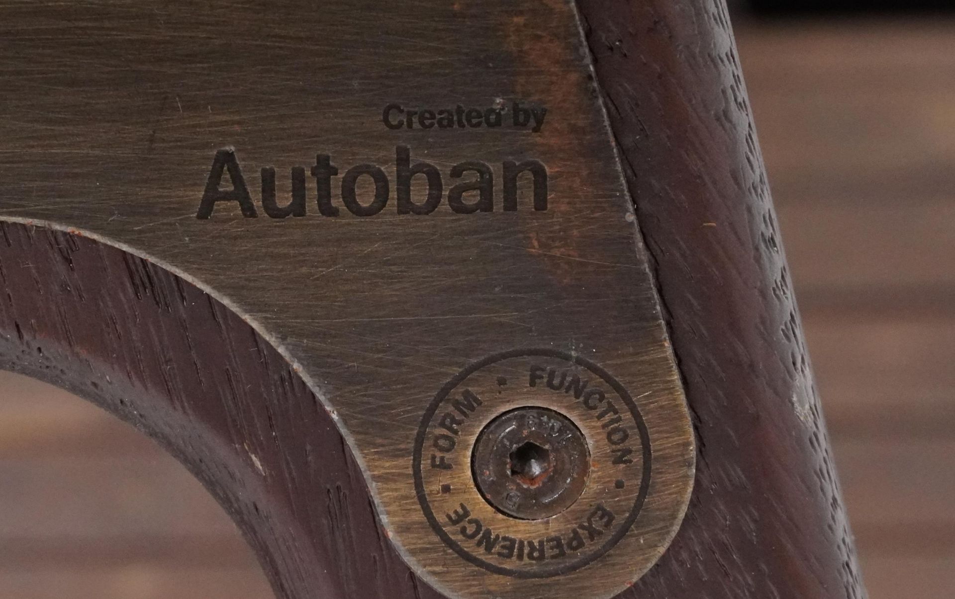 Autoban, stained teak slice chair, 81cm high - Bild 5 aus 5