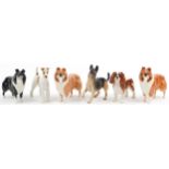 Six Beswick collectable dogs including two Lochinvar of Lady Park Collies and King Charles
