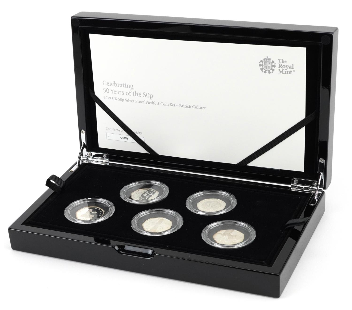 Elizabeth II 2019 United Kingdom fifty pence silver proof piedfort coin set, British Culture - Image 2 of 4
