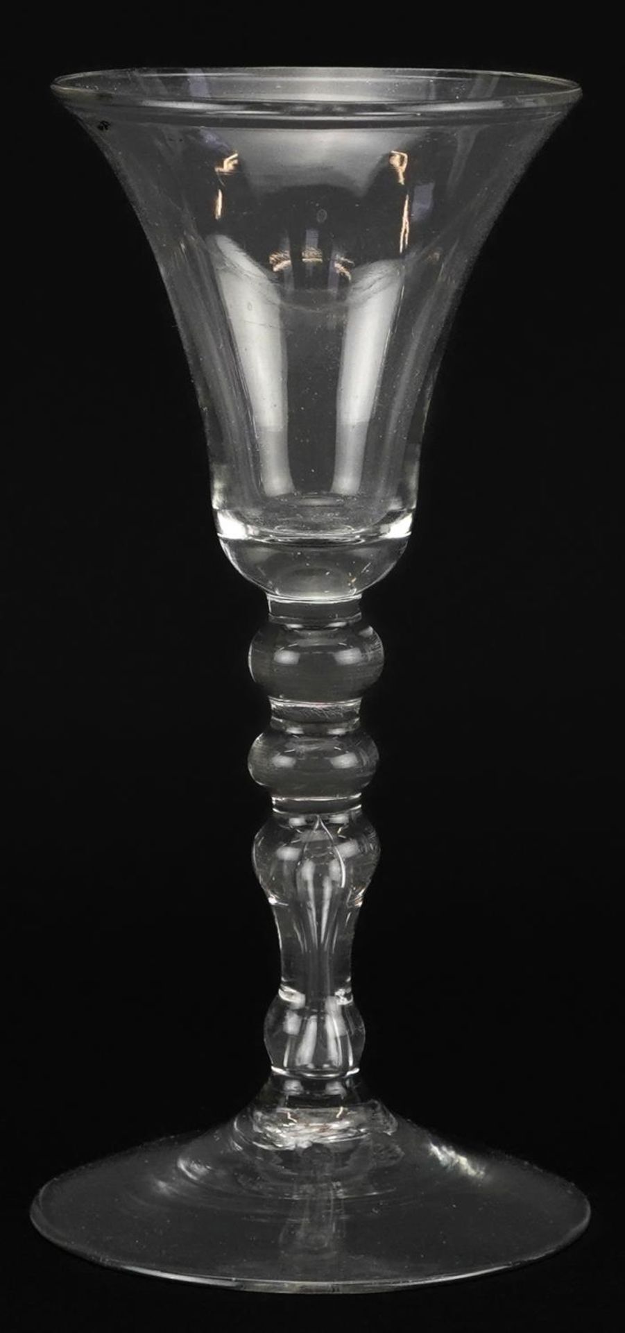 18th century wine glass with multiple knop stem, 17cm high - Bild 3 aus 4