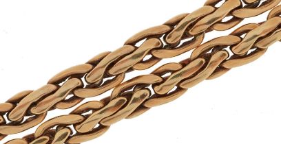9ct gold weave link necklace, 42cm in length, 17.0g