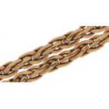 9ct gold weave link necklace, 42cm in length, 17.0g