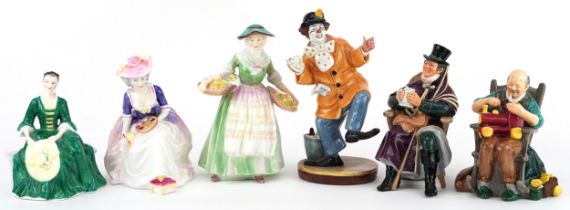 Six Royal Doulton collectable figures comprising A Lady from Williamsburg HN2228, Daffy-Down-Dilly