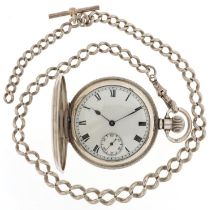 Equity Watch Co, George V gentlemen's silver keyless full hunter pocket watch having enamelled and