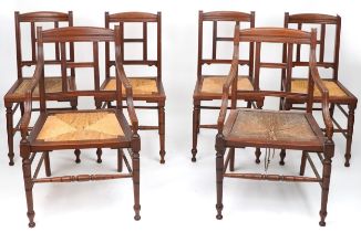 Blyth & Sons of Chiswell Street London, set of six Victorian aesthetic walnut dining chairs