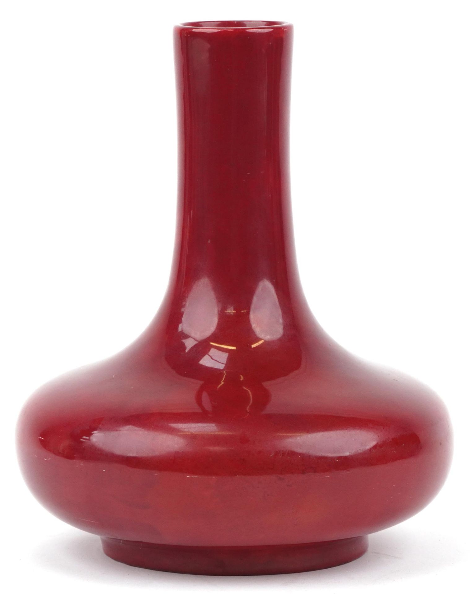 Large Bernard Moore red flambe vase, inscribed Bernard Moore to the base, numbered 1070, 25cm high - Image 2 of 6