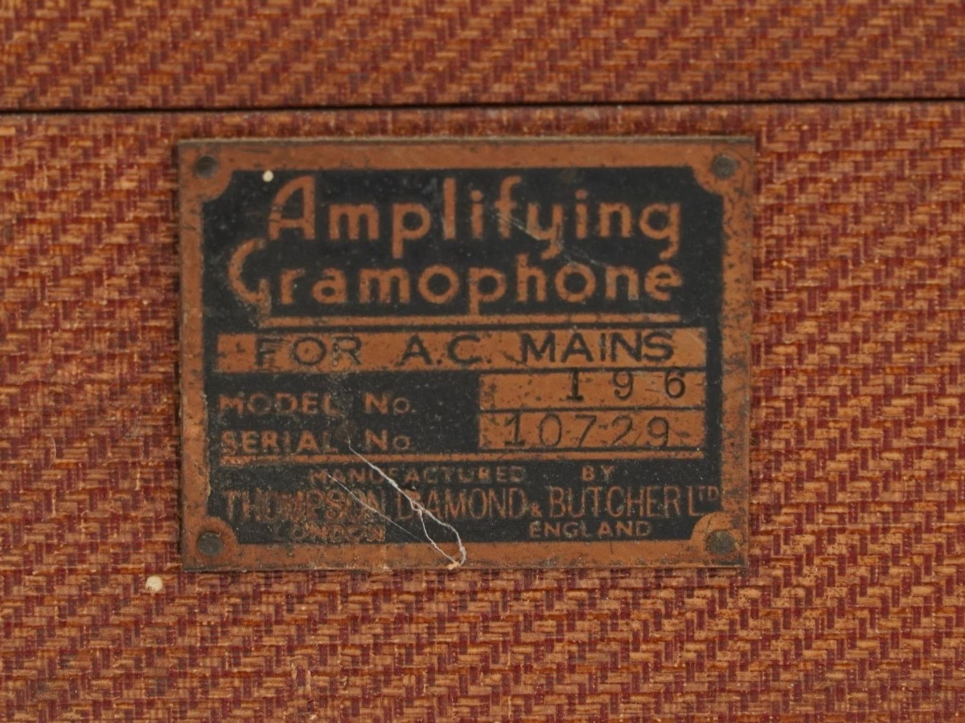 Two vintage portable gramophones comprising His Master's Voice model 97 and Meritone - Bild 6 aus 6