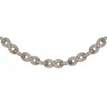 Good platinum diamond infinity link necklace, the largest diamonds approximately 2.10mm in diameter,