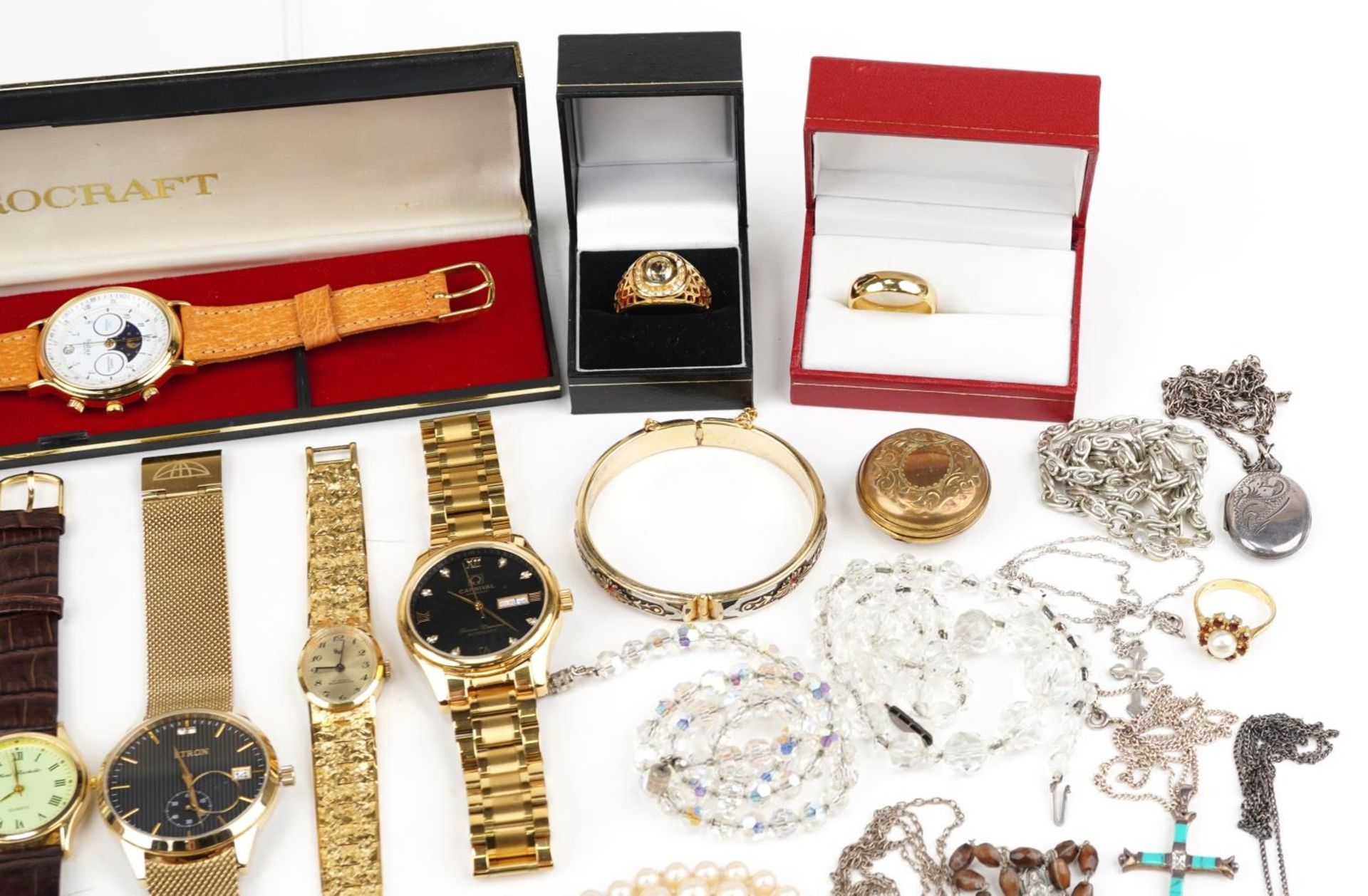 Antique and later costume jewellery, wristwatches and objects, some silver, including George V - Bild 3 aus 7