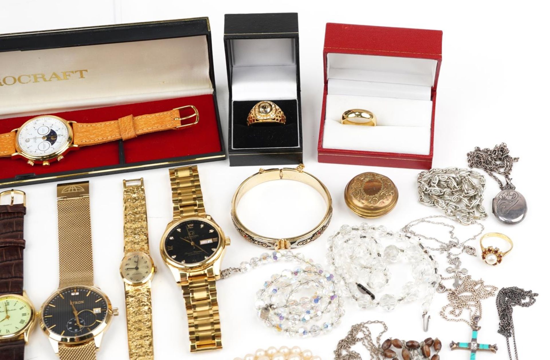 Antique and later costume jewellery, wristwatches and objects, some silver, including George V - Image 3 of 7