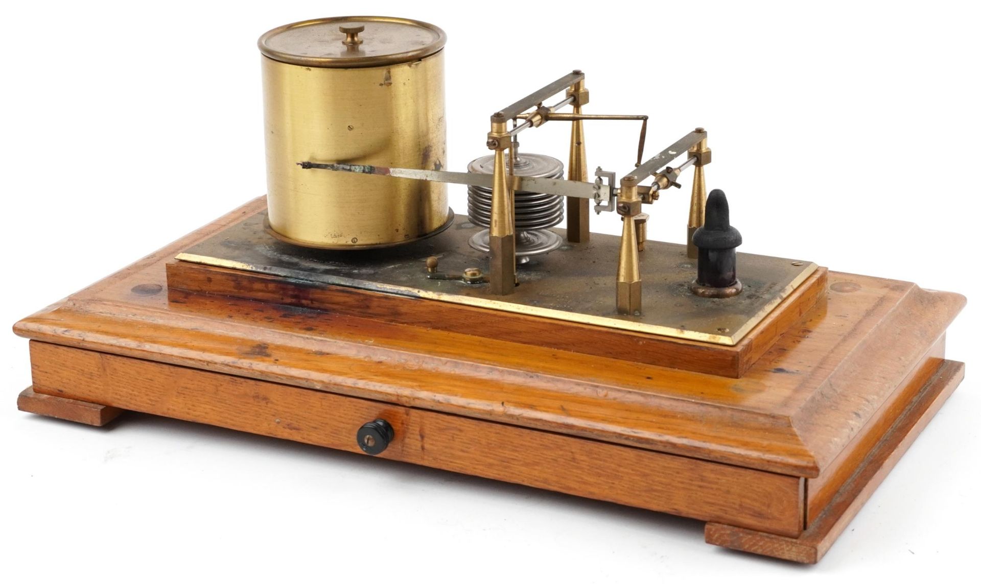 Negretti & Zambra, Victorian oak cased barograph with Regency jewelled movement and various - Image 2 of 6