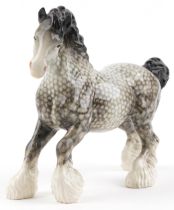 Beswick Rocking Horse Grey cantering Shire horse, 26cm in length