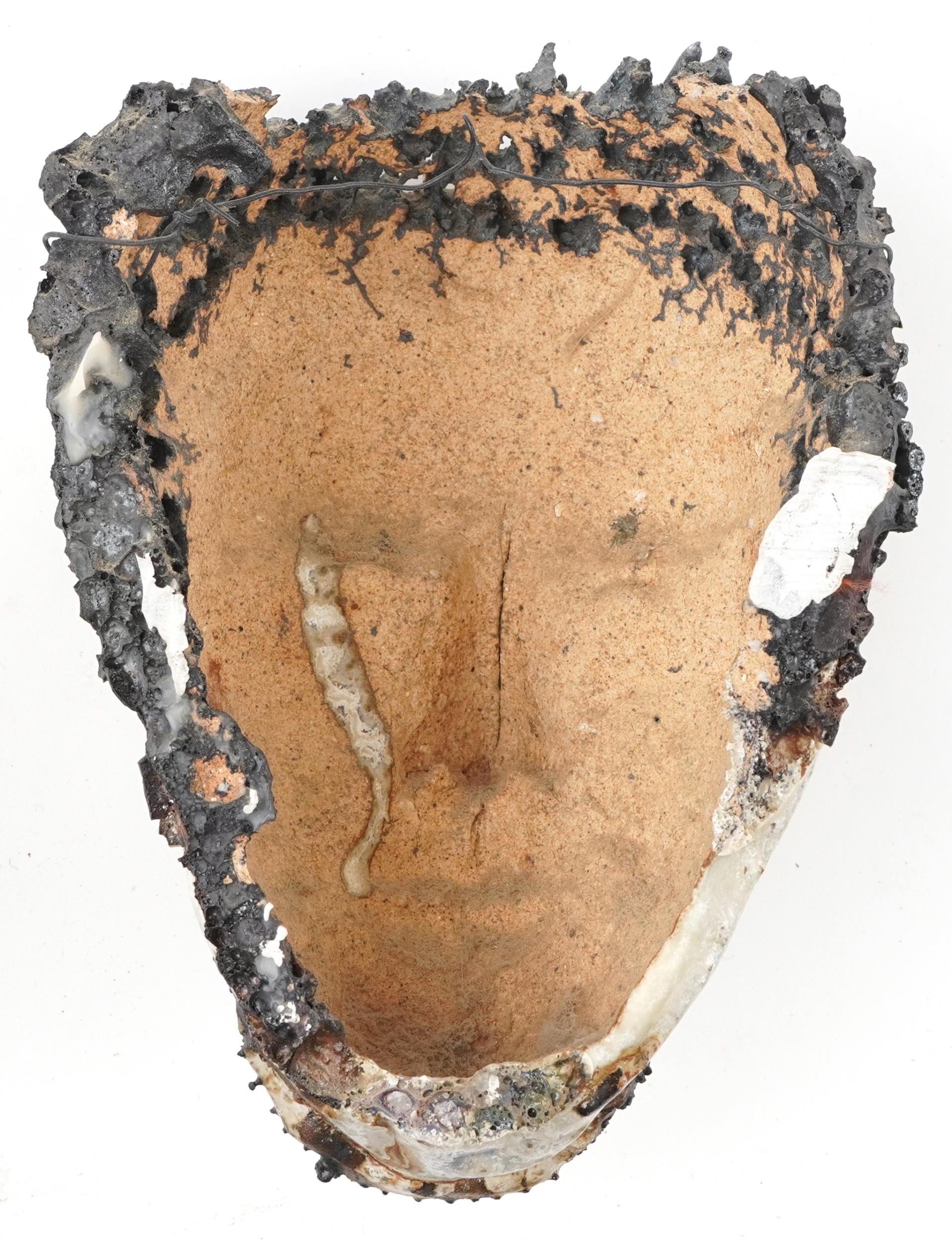 Mid century style grotesque pottery face mask, 19cm high - Image 2 of 2