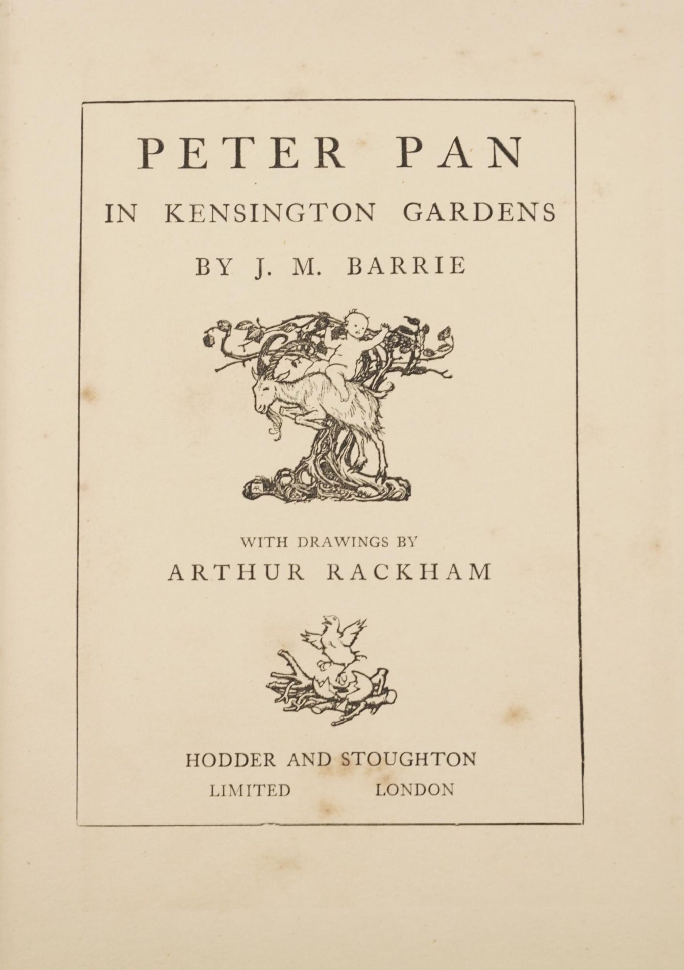 Peter Pan in Kensington Gardens, hardback book by J M Barrie with drawings by Arthur Rackham, - Image 3 of 3