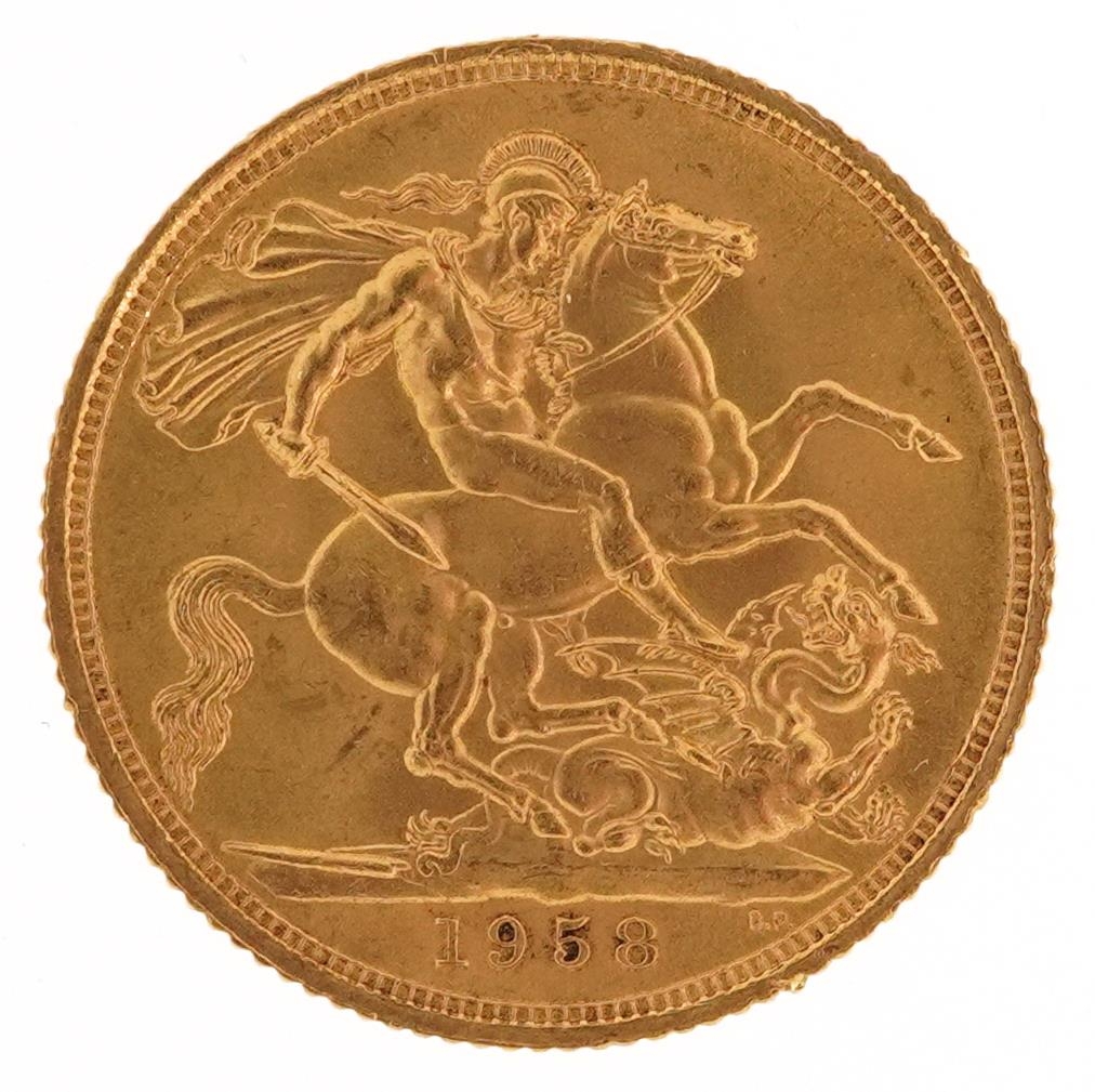 Elizabeth II 1958 gold sovereign