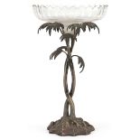 Carl Robert Carlstrom, Swedish silver plated centrepiece in the form of a palm tree with part