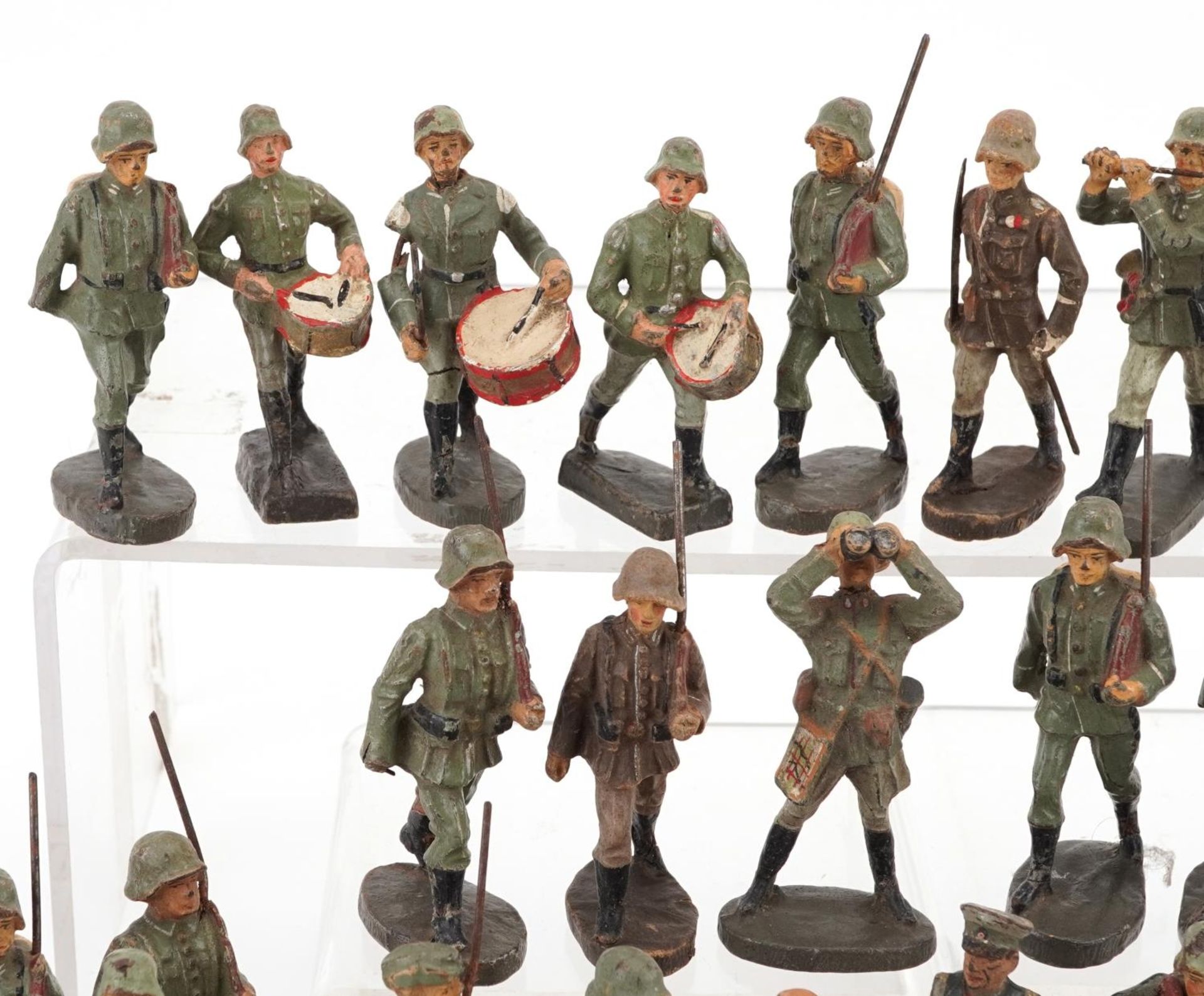 Elastolin, Collection of German hand painted soldiers, the largest each 8.5cm high - Image 2 of 6