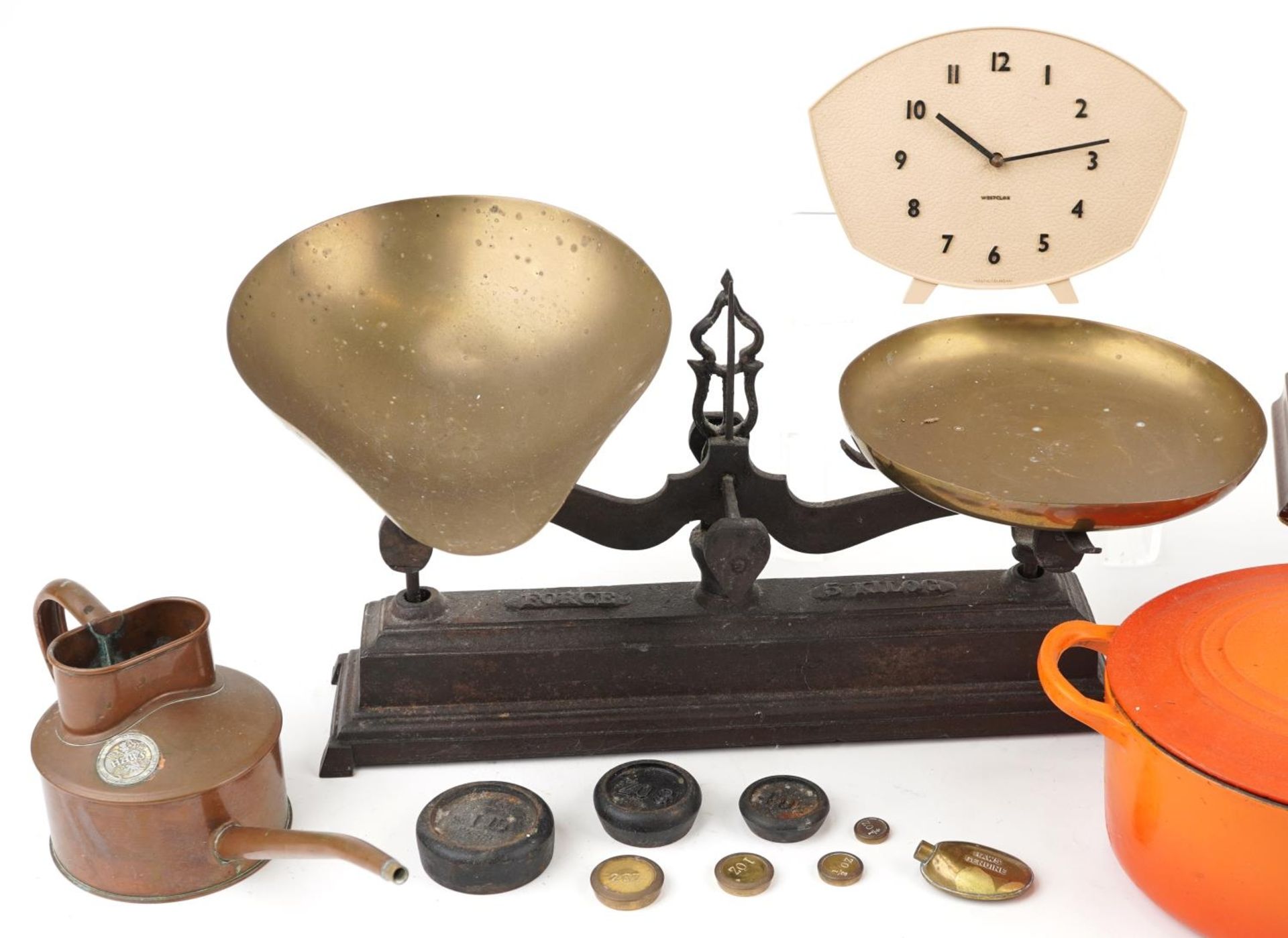 Kitchenalia and sundry items including set of cast iron scales with brass pans, Westminster - Image 2 of 6