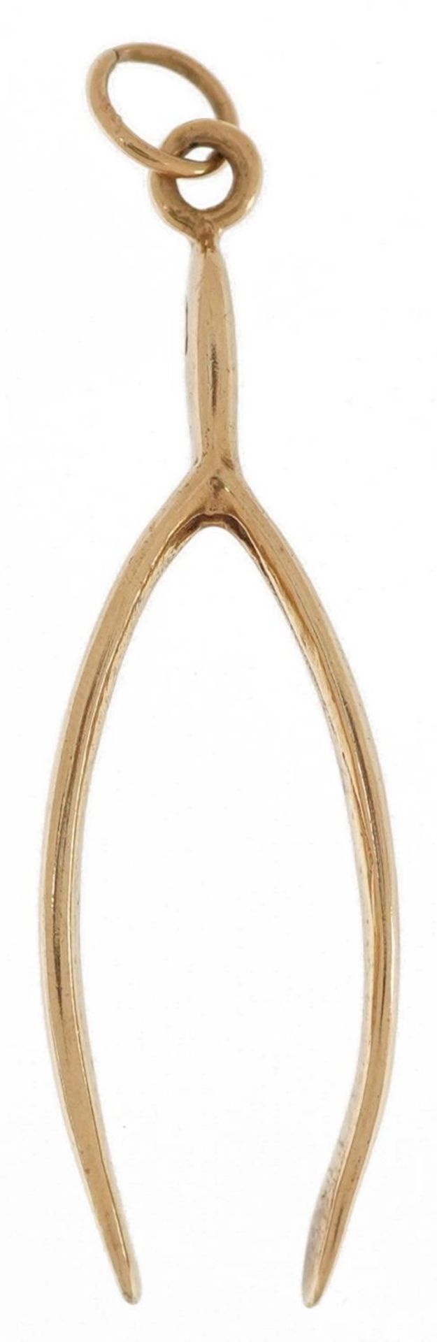 Large 9ct gold pendant in the form of wishbone, 5.2cm high, 5.0g